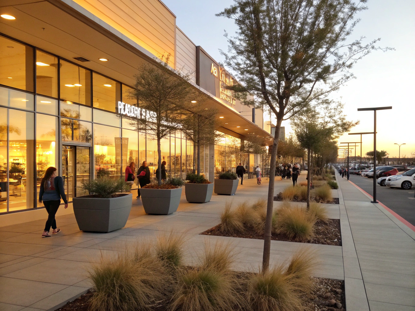 Contemporary commercial retail promenade