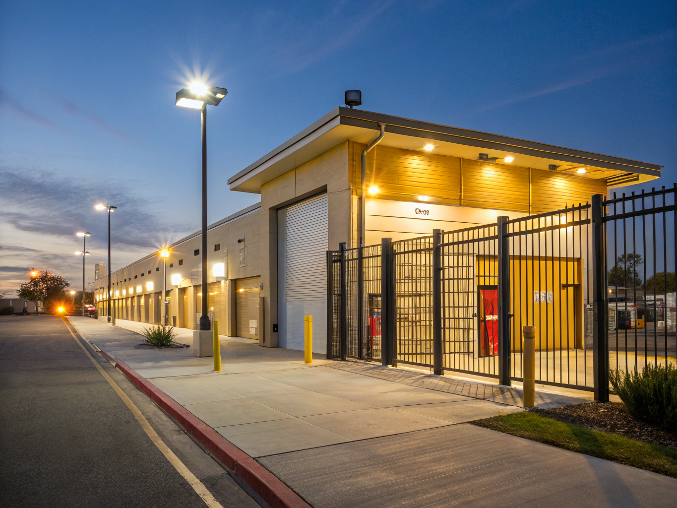 Modern commercial self-storage real estate facility