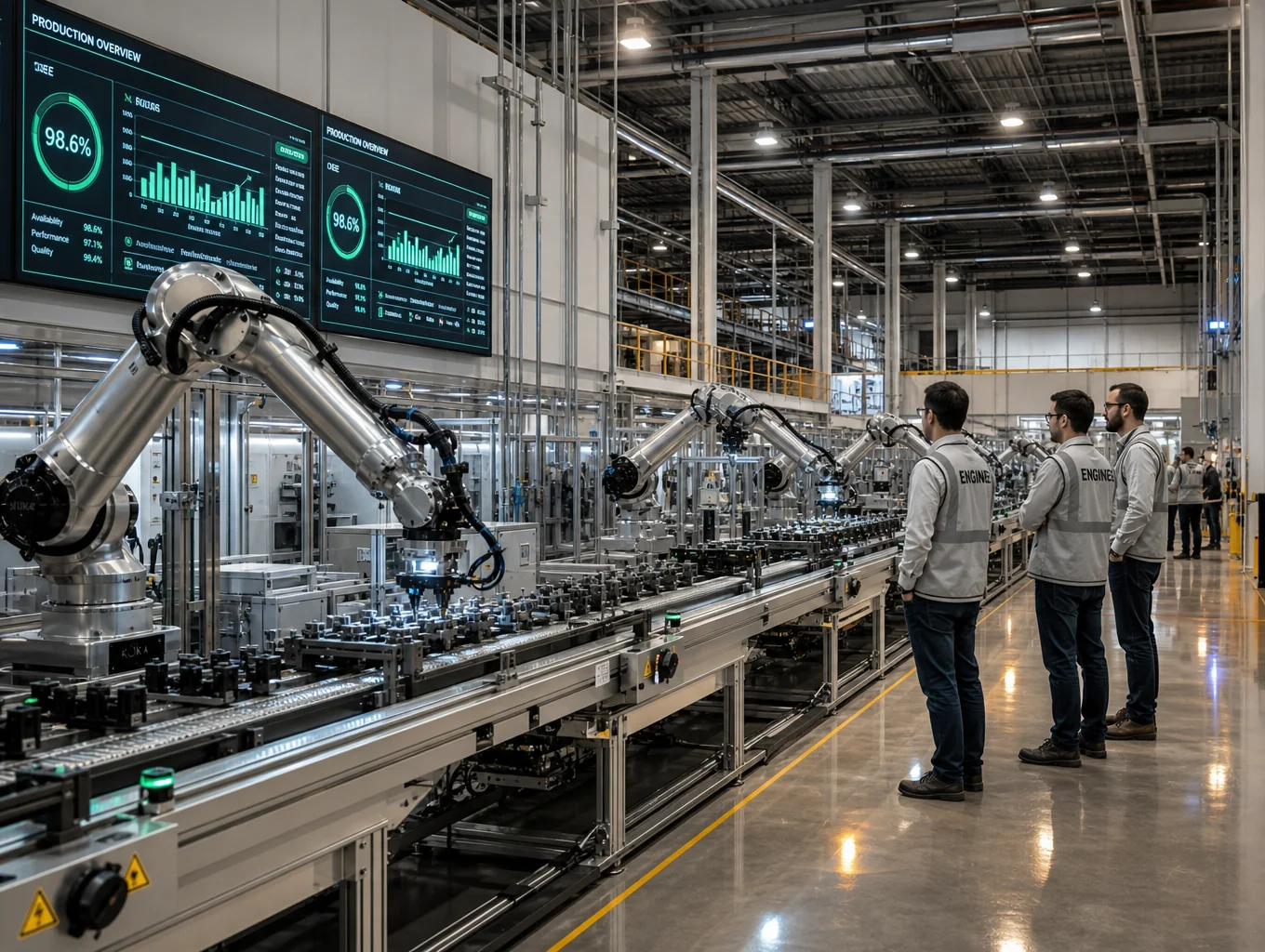 Large scale manufacturing facility and industrial warehouse interior