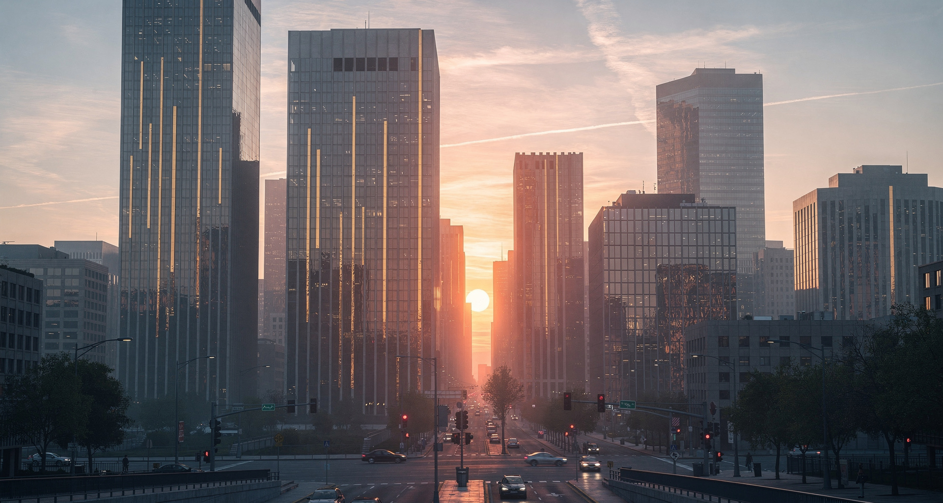 Luxury high-rise balcony overlooking sunlit city skyline with distinctive landmark tower